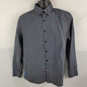 John Lennon Collection Retro Long Sleeve Button-Up Dress Shirt Mens Medium